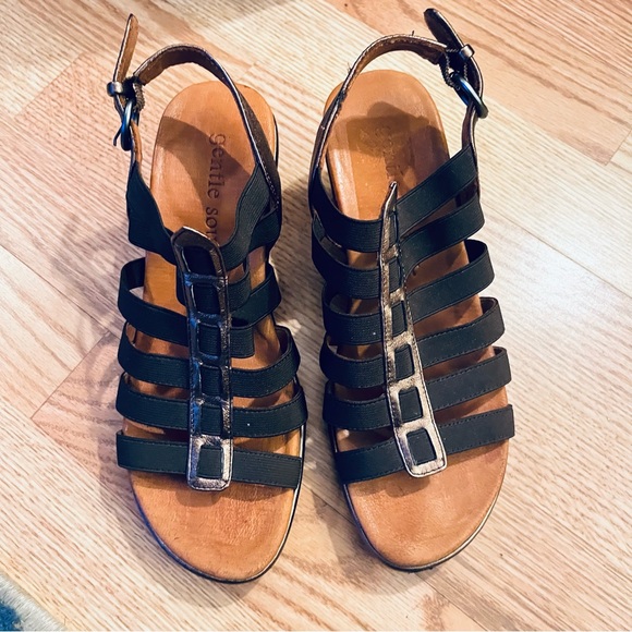 Gentle Souls Brown & Metallic Copper Wedges Size 7.5 M - Picture 2 of 9